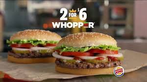 Burger King Menu Deals 2 for $6